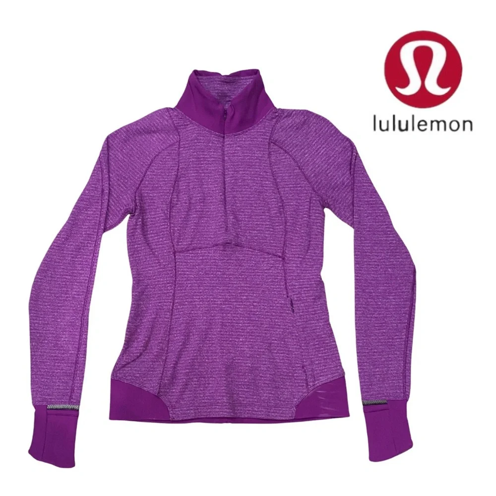 LULULEMON Runderful 1/2 Half Zip Long Sleeve Pullover Top + Small Reusable Bag - Picture 9 of 16